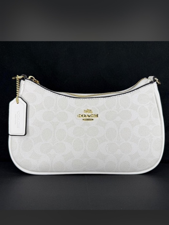 Coach Handbags - Coach White Signature Mini Hobo with Gold Hardware